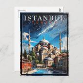 Istanboel Turkije Vintage Briefkaart (Voorkant / Achterkant)