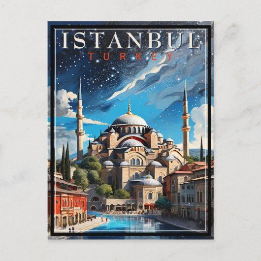 Istanboel Turkije Vintage Briefkaart (Voorkant)