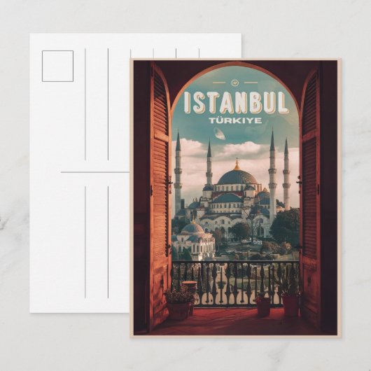 Istanboel turkiye reizen  souvenirs geschenken briefkaart (Voorkant / Achterkant)