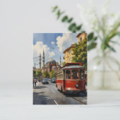 Istanboel waterverf kunst briefkaart (Staand voorkant)