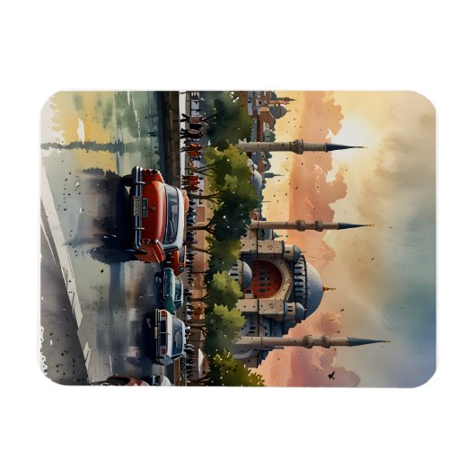 Istanboel waterverf kunst magneet (Horizontaal)