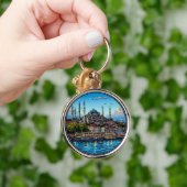 Istanboelse Skyline Met Levendige Kleuren Sleutelhanger (Hand)