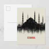 Istanboelse stadshemel lijn Silhouet Briefkaart (Voorkant / Achterkant)