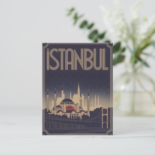 Istanbul art deco briefkaart (Staand voorkant)