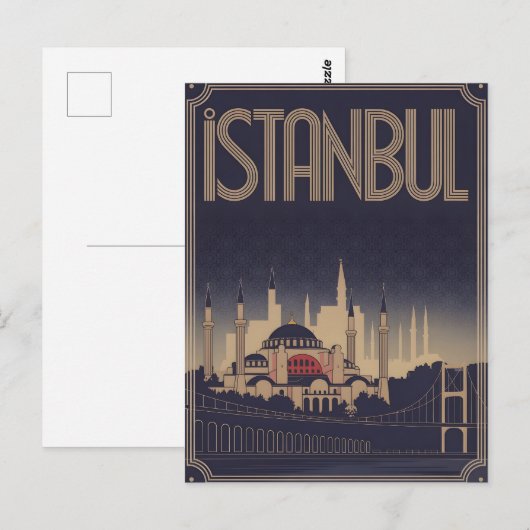 Istanbul art deco briefkaart (Voorkant / Achterkant)