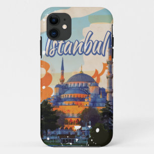 Istanbul Aya Sophia-moskee vintage reisposter iPhone 11 Hoesje