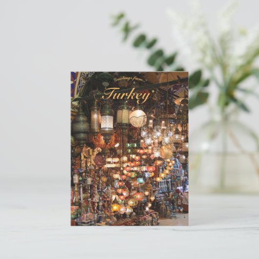 Istanbul Bazaar in het Briefkaart Turkije (Staand voorkant)