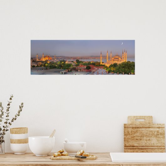 Istanbul bij schemering poster (Keuken)