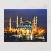 Istanbul Blauwe Moskee Nachtlandschap Premium Reiz Briefkaart (Voorkant)
