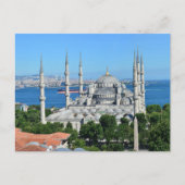Istanbul Blauwe Moskee Nachtlandschap Premium Reiz Briefkaart (Voorkant)