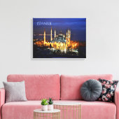 Istanbul Blauwe Moskee Nachtlandschap Premium Reiz Canvas Afdruk (Insitu (Woonkamer))