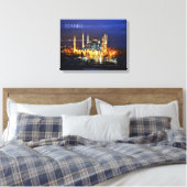 Istanbul Blauwe Moskee Nachtlandschap Premium Reiz Canvas Afdruk (Insitu (Slaapkamer))