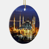 Istanbul Blauwe Moskee Nachtlandschap Premium Reiz Keramisch Ornament (Rechts)