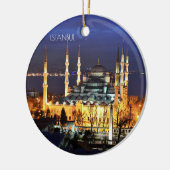 Istanbul Blauwe Moskee Nachtlandschap Premium Reiz Keramisch Ornament (Links)