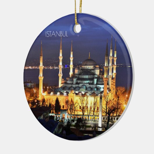 Istanbul Blauwe Moskee Nachtlandschap Premium Reiz Keramisch Ornament