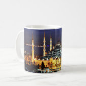 Istanbul Blauwe Moskee Nachtlandschap Premium Reiz Koffiemok (Voorkant links)