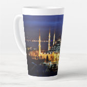 Istanbul Blauwe Moskee Nachtlandschap Premium Reiz Latte Mok (Linkerhoek)