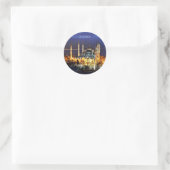 Istanbul Blauwe Moskee Nachtlandschap Premium Reiz Ronde Sticker (Tas)