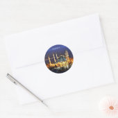 Istanbul Blauwe Moskee Nachtlandschap Premium Reiz Ronde Sticker (Envelop)