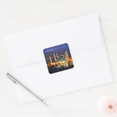 Istanbul Blauwe Moskee Nachtlandschap Premium Reiz Vierkante Sticker (Envelop)