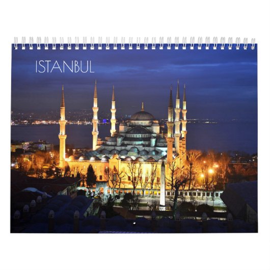 Istanbul Blauwe Moskee Nachtlandschap Reizen Turki Kalender (Hoes)