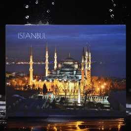 Istanbul Blauwe Moskee Nachtzicht Landschap Turkij Briefkaart