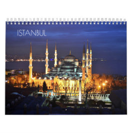 Istanbul Blauwe Moskee Nachtzicht Landschap Turkij Kalender