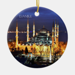 Istanbul Blauwe Moskee Nachtzicht Landschap Turkij Keramisch Ornament