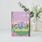 Istanbul blauwe moskee reisposter briefkaart (Staand voorkant)