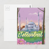 Istanbul blauwe moskee reisposter briefkaart (Voorkant / Achterkant)