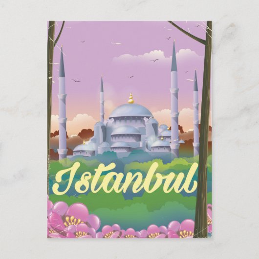 Istanbul blauwe moskee reisposter briefkaart (Voorkant)