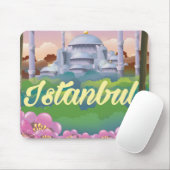 Istanbul blauwe moskee reisposter muismat (Met muis)