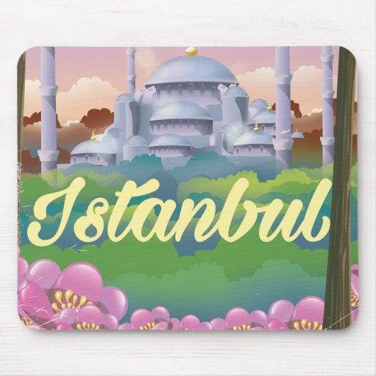 Istanbul blauwe moskee reisposter muismat (Voorkant)