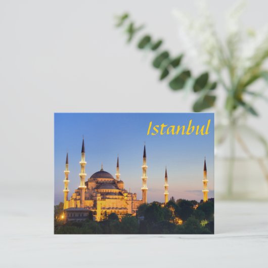 Istanbul - Blue Mosque at twilight Briefkaart (Staand voorkant)