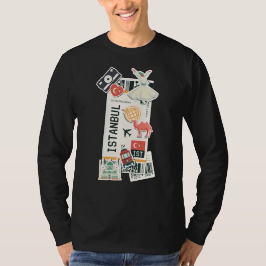 Istanbul Boarding Pass Turkey Ticket Pass Famous L T-shirt (Voorkant)