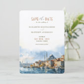 Istanbul Bosporus Breeze Save-the-Date Kaart (Staand voorkant)