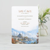 Istanbul Bosporus Breeze Save-the-Date Kaart (Staand voorkant)