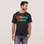 Istanbul City Skyline Turkije Souvenir Kleurrijk T-shirt (Voorkant volledig)