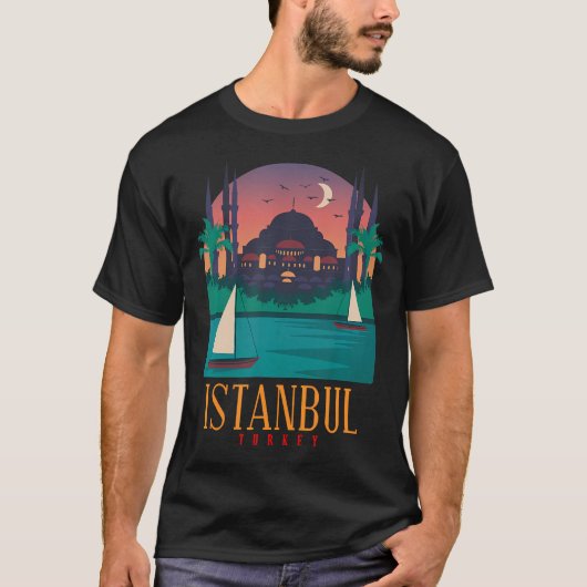 Istanbul City - Turkey Skyline T-shirt (Voorkant)