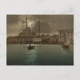 Istanbul-cityscape met maanlicht Briefkaart