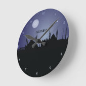 Istanbul CityScape Night Silhouette Wall klok (Hoek)