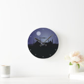 Istanbul CityScape Night Silhouette Wall klok (Huis)