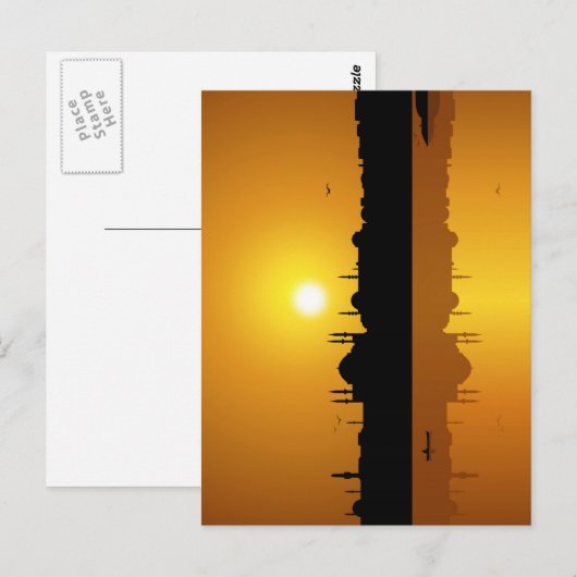Istanbul en zonsondergang briefkaart (Voorkant / Achterkant)