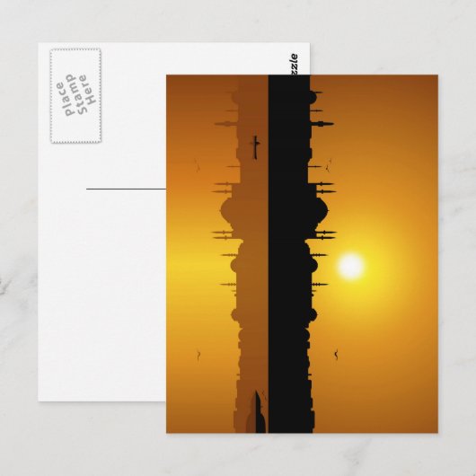 Istanbul en zonsondergang briefkaart (Voorkant / Achterkant)