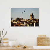 Istanbul - Galata Tower op zonsondergang Poster (Keuken)