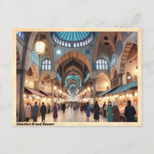 Istanbul Grand Bazaar Vintage Reizen Briefkaart