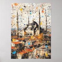 Istanbul Hagia Sophia Abstracte Drip Schildering