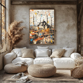 Istanbul Hagia Sophia Abstracte Druppel Schilderij Poster