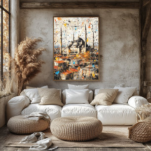 Istanbul Hagia Sophia Abstracte Druppel Schilderij Poster