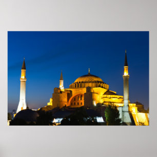 Istanbul - Hagia Sophia op het Poster van de schem